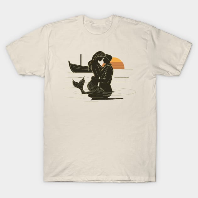 Mermaid and Sailor [Love's First Embrace] T-Shirt by Blended Designs